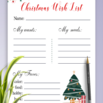 Download Printable White Christmas Wish List Template Pdf In Christmas Gift Wish List Template