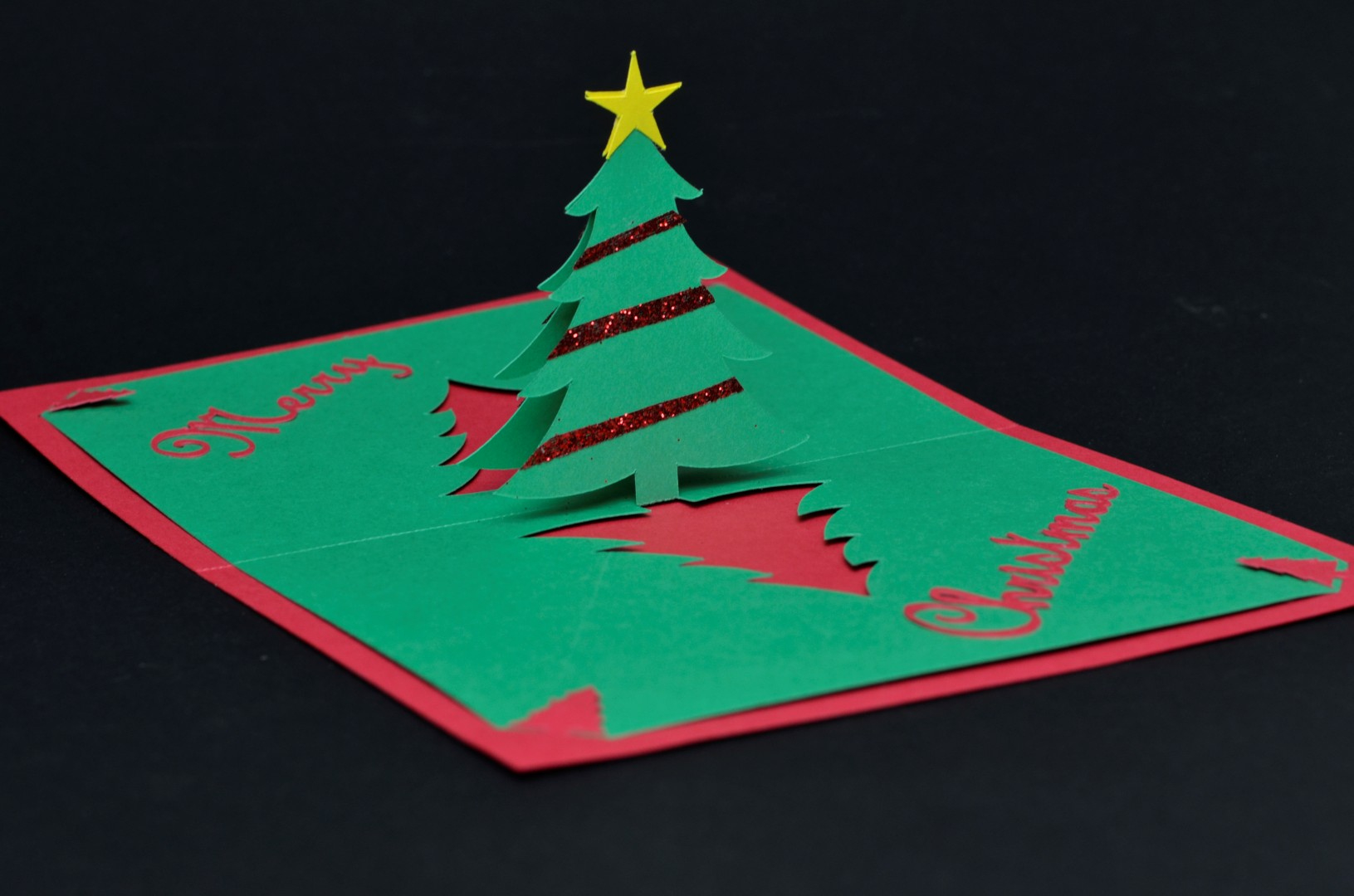 Easy Christmas Tree Pop Up Card Template within Card Christmas Tree Template