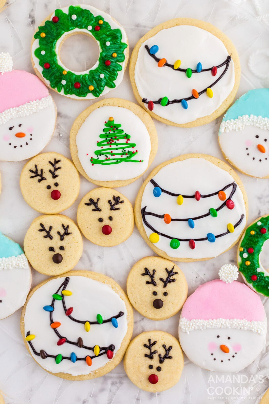 Easy Decorated Sugar Cookies - Amanda'S Cookin' - Tips & Tricks with Christmas Cookie Decorating Template
