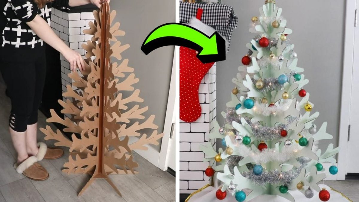 Easy Diy Cardboard Christmas Tree (W/ Free Template) - Diy Joy with regard to Cardboard Christmas Tree Template