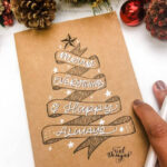 Easy Diy Christmas Calligraphy Card | Vial Designs With Regard To Christmas Card Diy Template