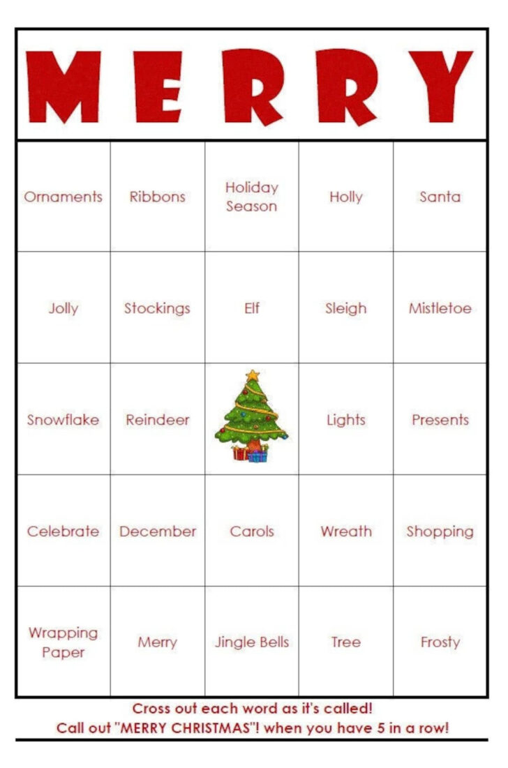 Christmas Bingo Template Blank