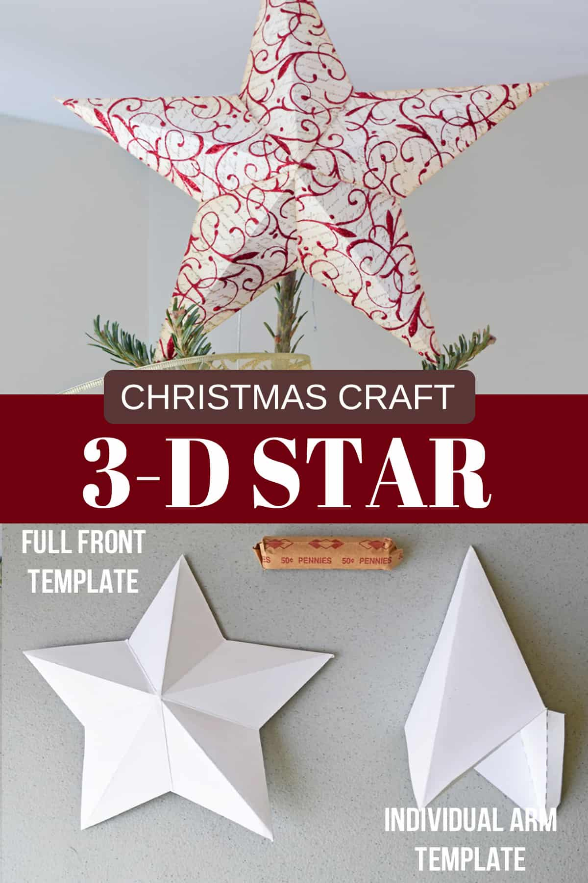 Easy Stepstep 3D Star Tutorial & Template • Craving Some intended for Christmas Craft Star Template