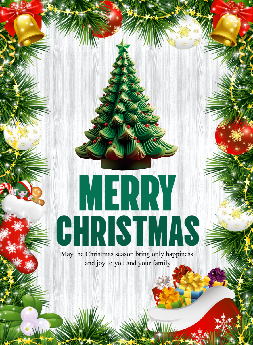 Edit Merry Christmas 2025 Greeting Template For Free | Coreldraw with Christmas Card Template 2025