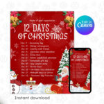 Editable 12 Days Of Christmas Flyer: School Pto/Pta, Holiday Post Inside 12 Days Of Christmas Flyer Template
