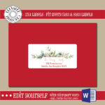 Editable Christmas Address Label Template,2X4 Address Label, Card Intended For Christmas Envelope Labels Template