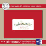 Editable Christmas Address Label Template,2X4 Address Label, Card Throughout Address Label Template Christmas