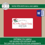 Editable Christmas Address Label Template,2X4 Address Label In Christmas Card Address Labels Template