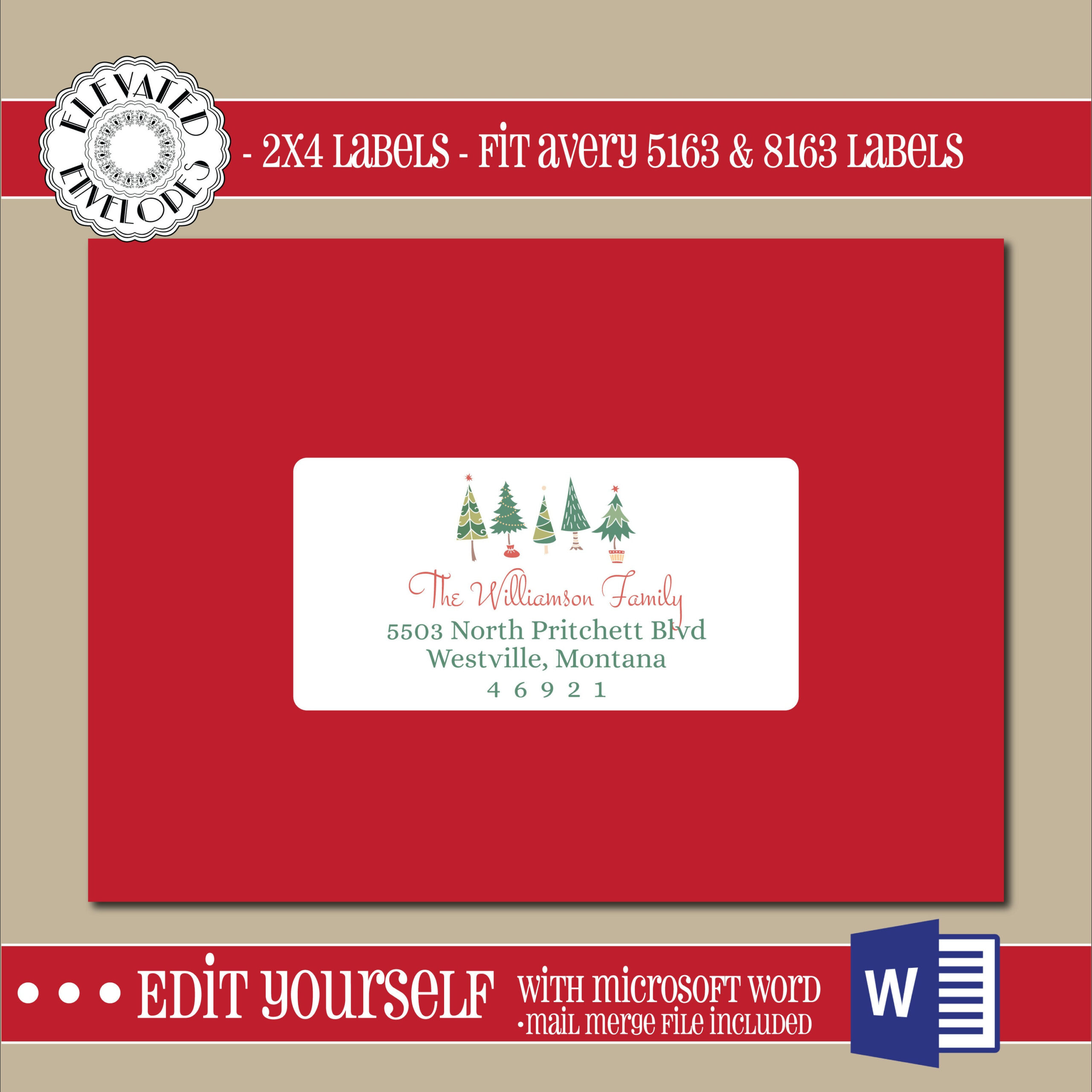 Editable Christmas Address Label Template,2X4 Address Label within Christmas Card Address Label Template