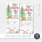 Editable Christmas Angel Tree Gift Tags (Diy Corjl Template) #Cf52 Intended For Christmas Angel Tree Template