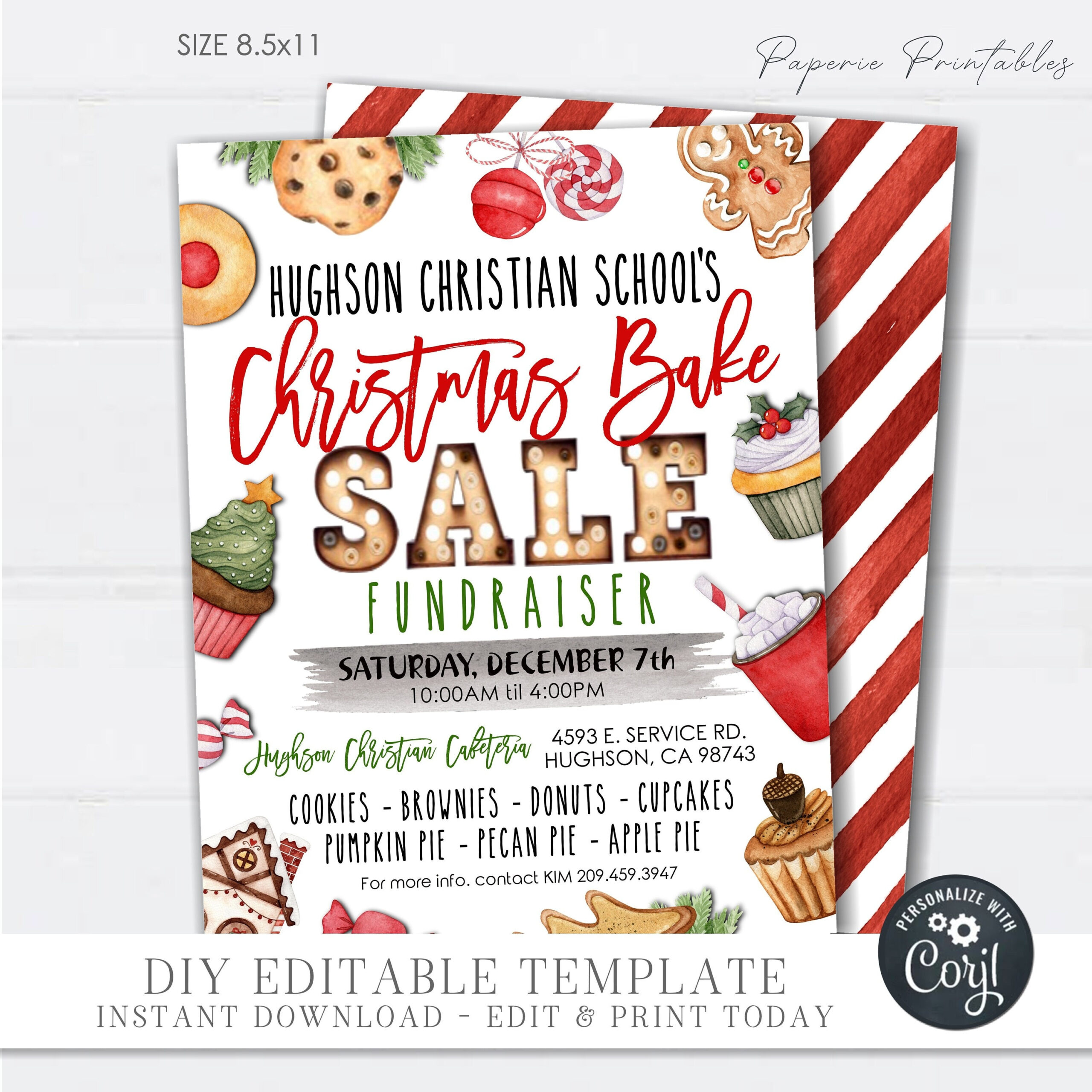 Editable Christmas Bake Sale Flyer, School Bake Sale Flyer, Church within Christmas Bake Sale Flyer Template