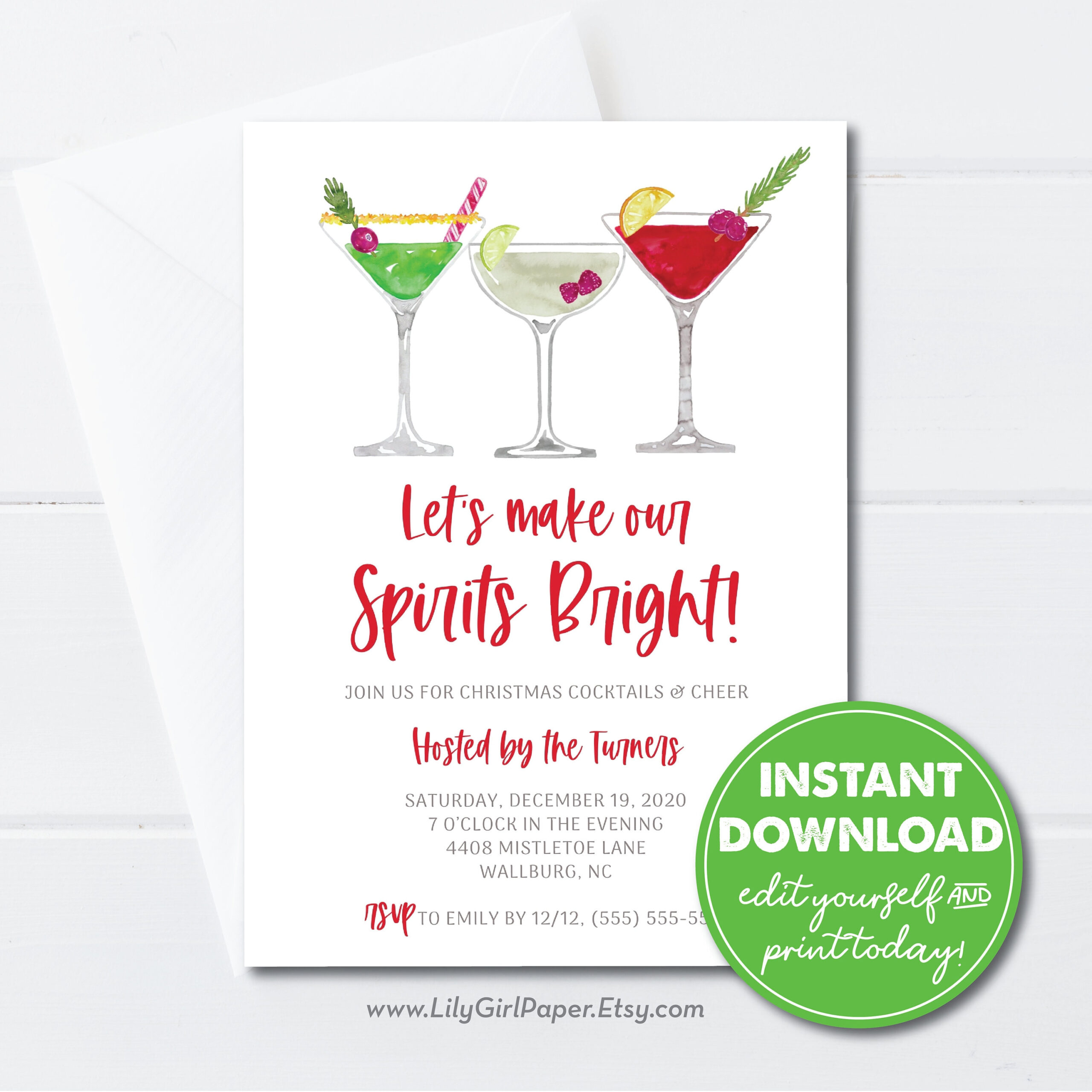 Editable Christmas Cocktail Party Invitation Template, Let&amp;#039;S Make throughout Christmas Cocktail Party Invitation Template