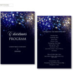 Editable Christmas Concert Program Template: Blue & Gold Stars Within Christmas Concert Program Template
