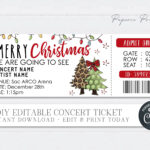 Editable Christmas Concert Ticket: Printable Stocking Stuffer With Regard To Christmas Concert Ticket Template