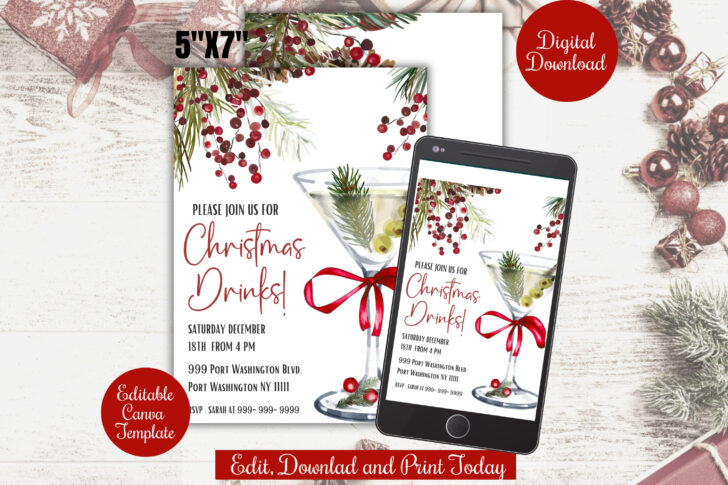 Christmas Drinks Party Invite Template Christmas Drinks Party Invite Template