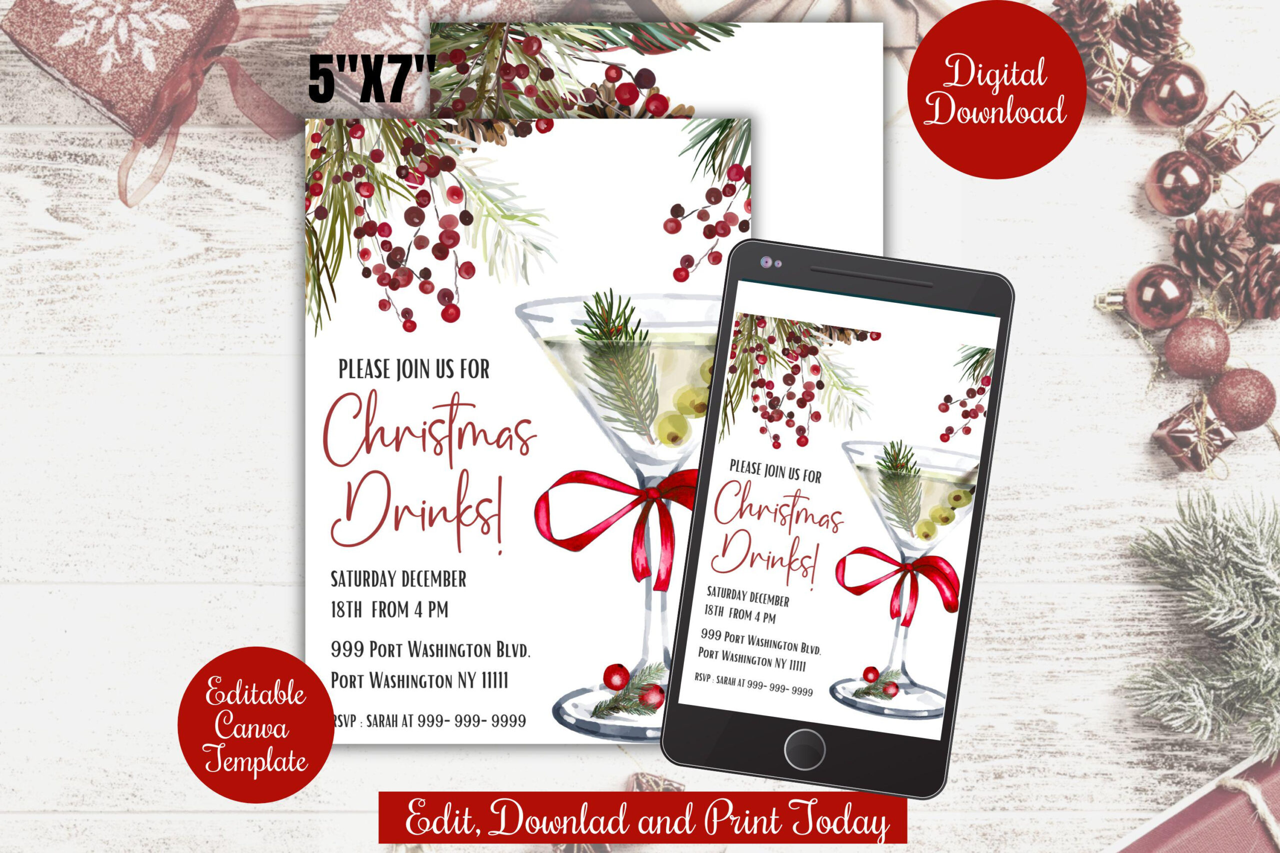 Editable Christmas Drinks Party Invite Evite , Holiday Christmas with regard to Christmas Drinks Party Invite Template