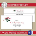 Editable Christmas Envelope Template,#10 Envelope,Addressing With Regard To Christmas 10 Envelope Template