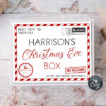 Editable Christmas Eve Box Label Template, Printable Holiday Throughout Christmas Eve Box Label Template