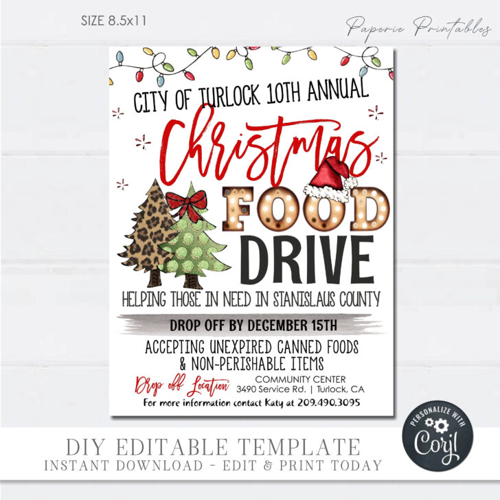 Christmas Food Drive Flyer Template
