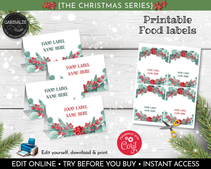 Christmas Food Label Template