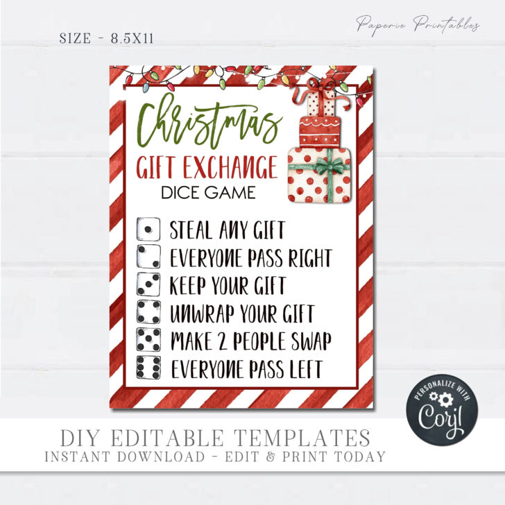 Christmas Dice Game Template Christmas Dice Game Template
