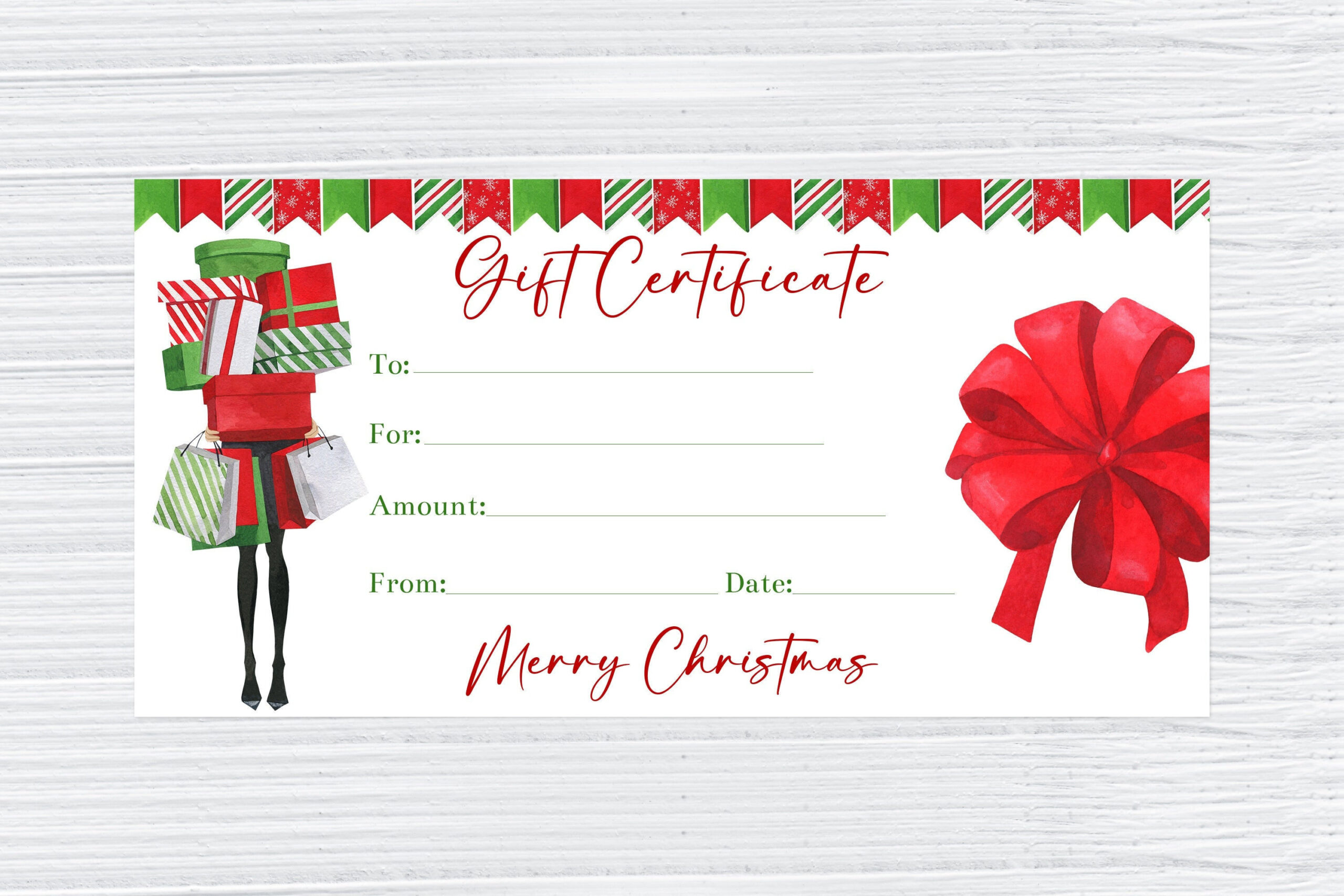 Editable Christmas Gift Voucher Template, Christmas Coupon in Christmas Coupon Gift Template