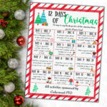 Editable Christmas Holiday Appreciation Flyer, Teacher 12 Days Of  Christmas, School Pto Pta, Christmas Daily Events Itinerary For 12 Days Of Christmas Sale Template