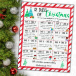 Editable Christmas Holiday Appreciation Flyer, Teacher 12 Days Of  Christmas, School Pto Pta, Christmas Daily Events Itinerary With Regard To 12 Days Of Christmas Flyer Template