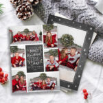 Editable Christmas Photo Card Template: Chalkboard Design Intended For Christmas Card 5X7 Template