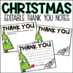 Editable Christmas Thank You Card Template | Madeteachers In Christmas Gift Thank You Card Template