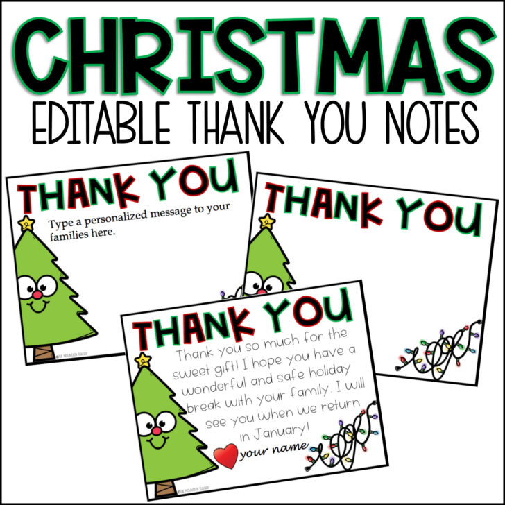 Christmas Card Thank You Template Christmas Card Thank You Template