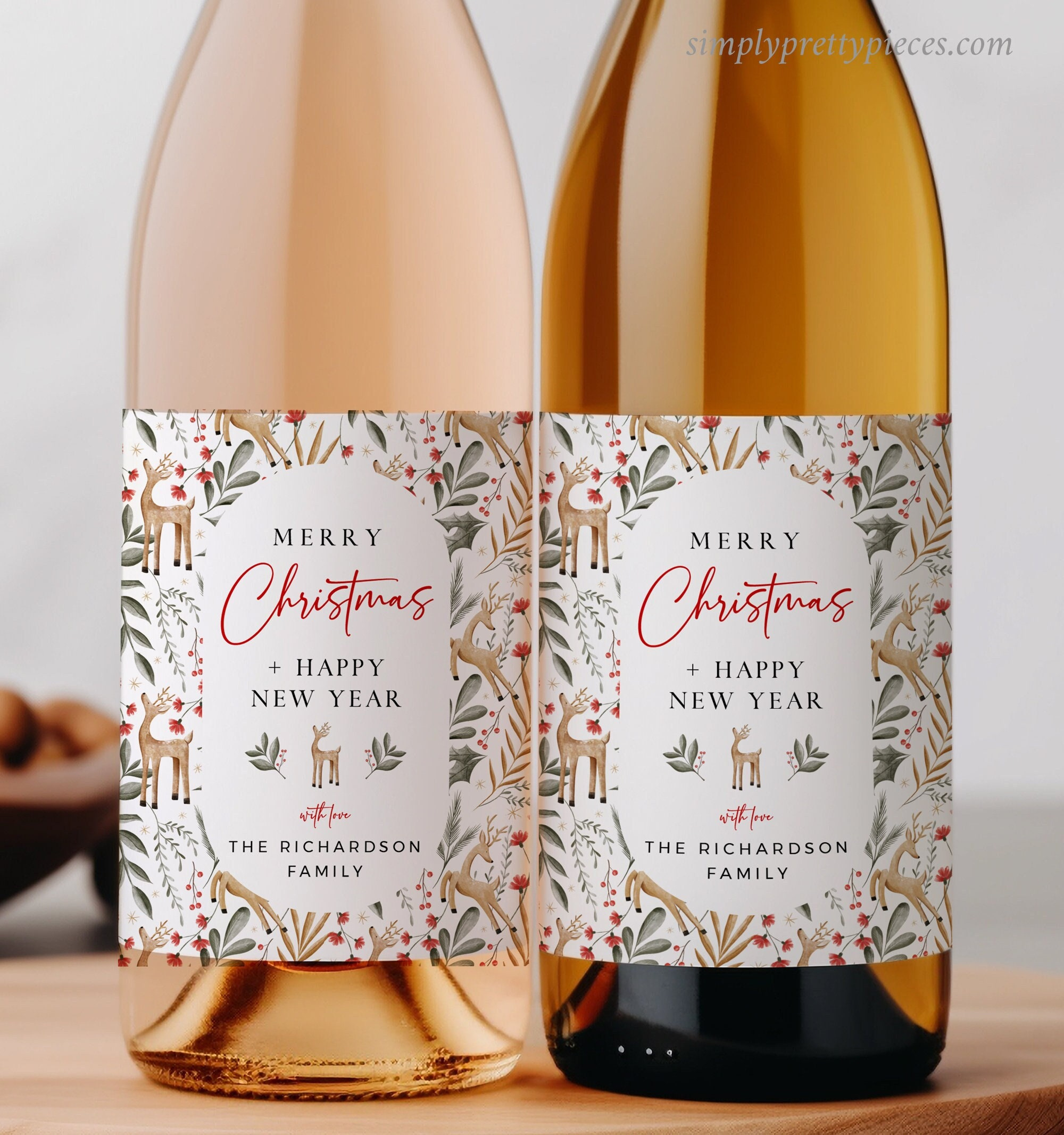 Editable Christmas Wine Bottle Label Template Full Size Wine within Christmas Bottle Label Template