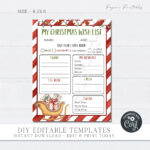Editable Christmas Wish List For Kids (Digital Download)   Etsy.de With Regard To Aesthetic Christmas List Template