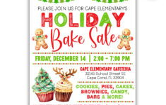 Editable Holiday Bake Sale Flyer | Christmas Bake Sale Fundraiser throughout Christmas Bake Sale Flyer Template