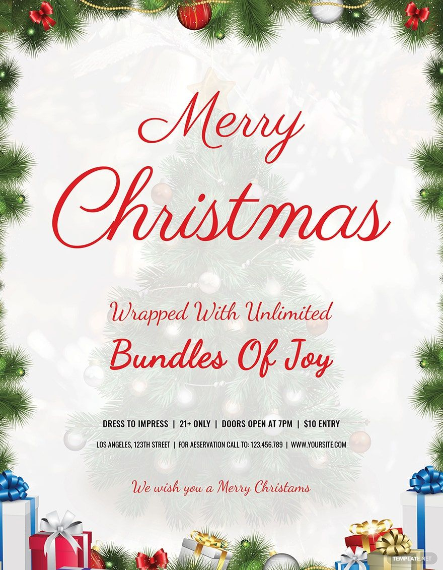 Elegant Christmas Menu Template In Pages, Publisher, Word, Psd for Apple Pages Template Christmas