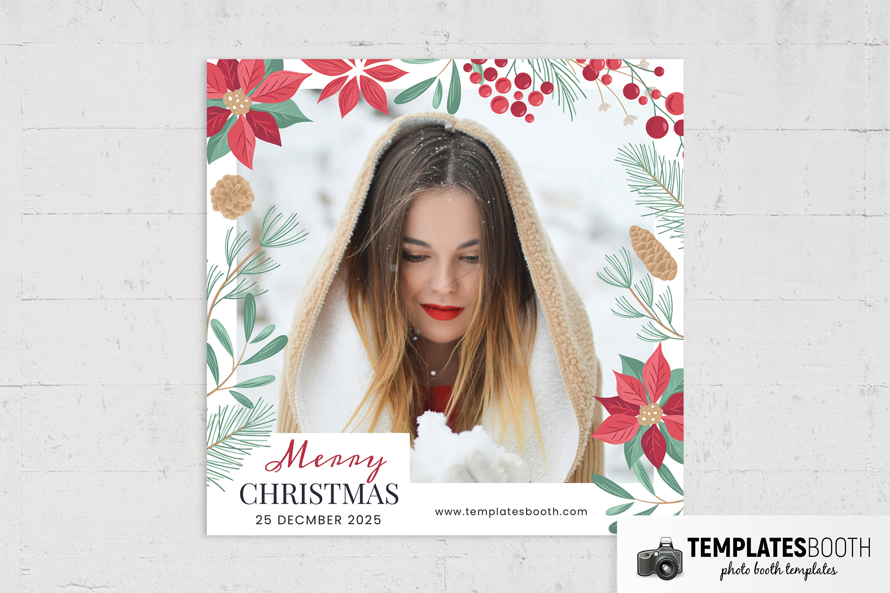 Elegant Christmas Photo Booth Template - Templatesbooth within Christmas Card Photo Booth Template