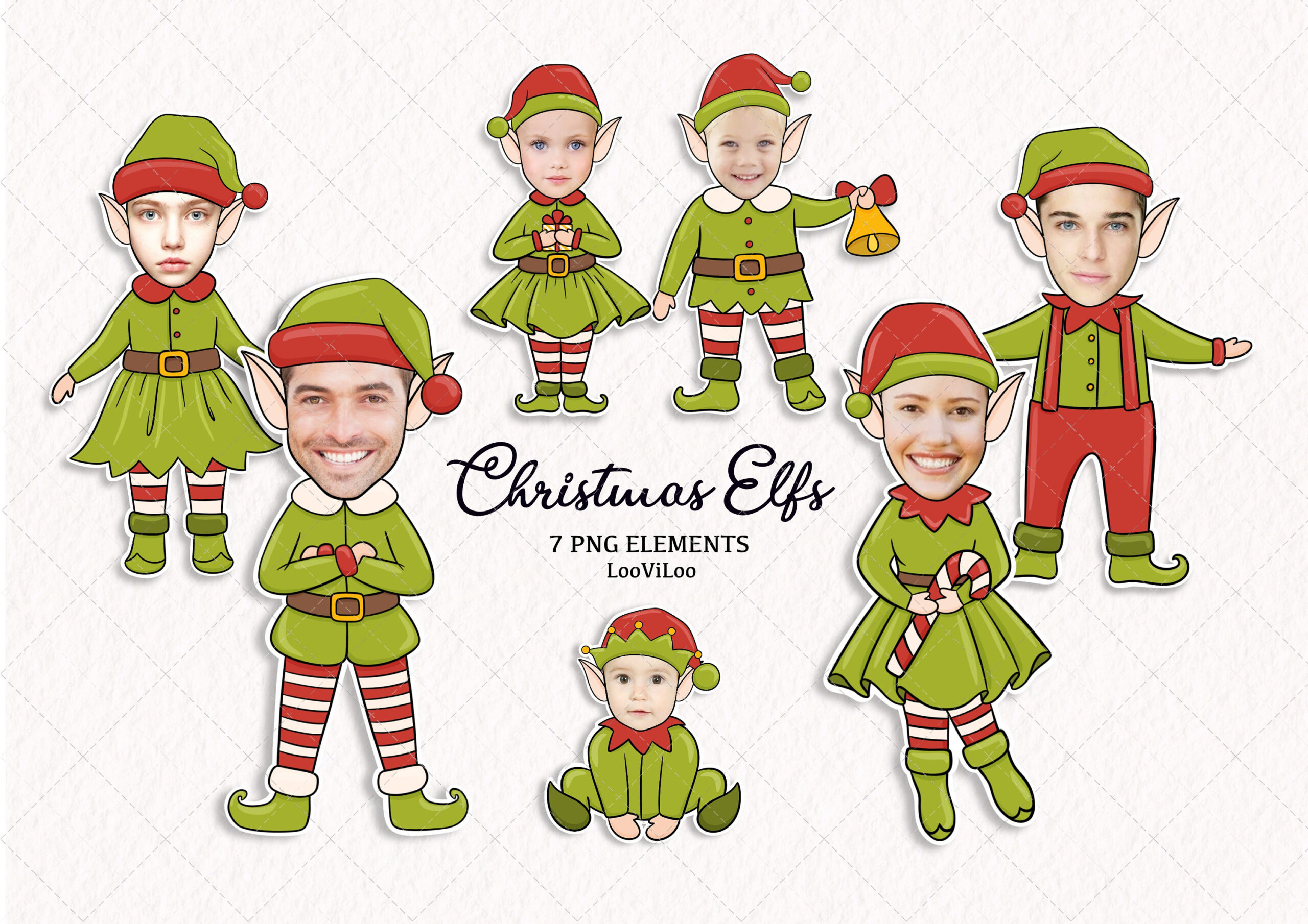 Elf Face Blank: Diy Christmas Craft For Kids (Png Digital Download for Christmas Elf Face Template