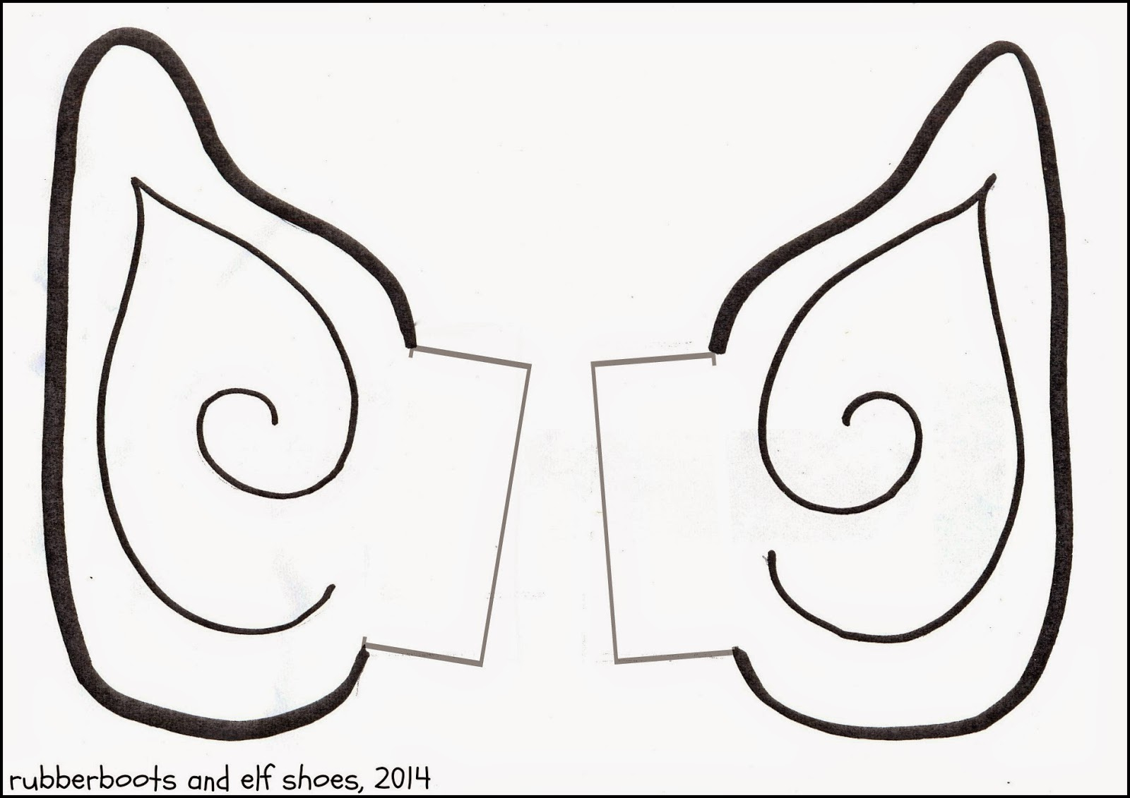 Elf Hat And Ears - Rubber Boots And Elf Shoes throughout Christmas Elf Ears Template