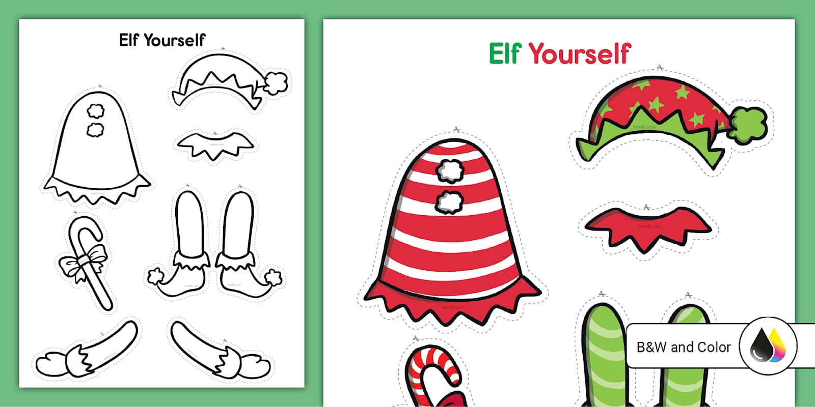 Elf Yourself Template with Christmas Elf Craft Template