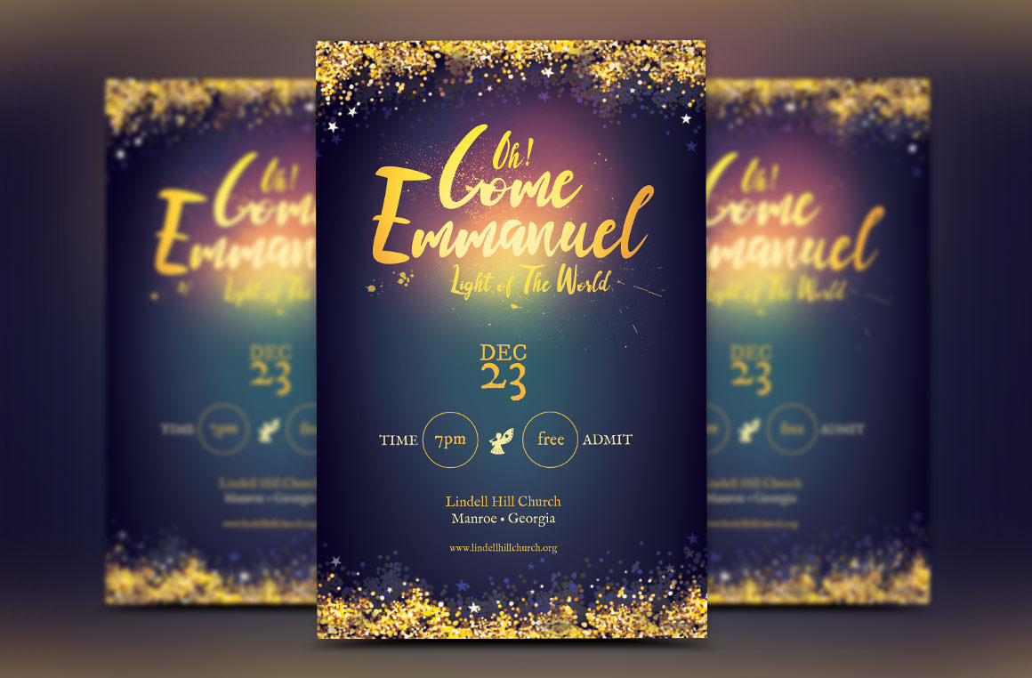 Emmanuel Christmas Flyer Template :: Behance with Christian Christmas Flyer Template Free
