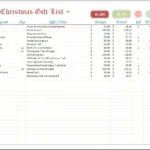Excel Christmas List Template Pertaining To Christmas Gift Spreadsheet Template