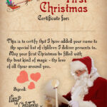 Father Christmas Certificate: Baby'S First Christmas | Rooftop Regarding Baby's First Christmas Letter From Santa Template