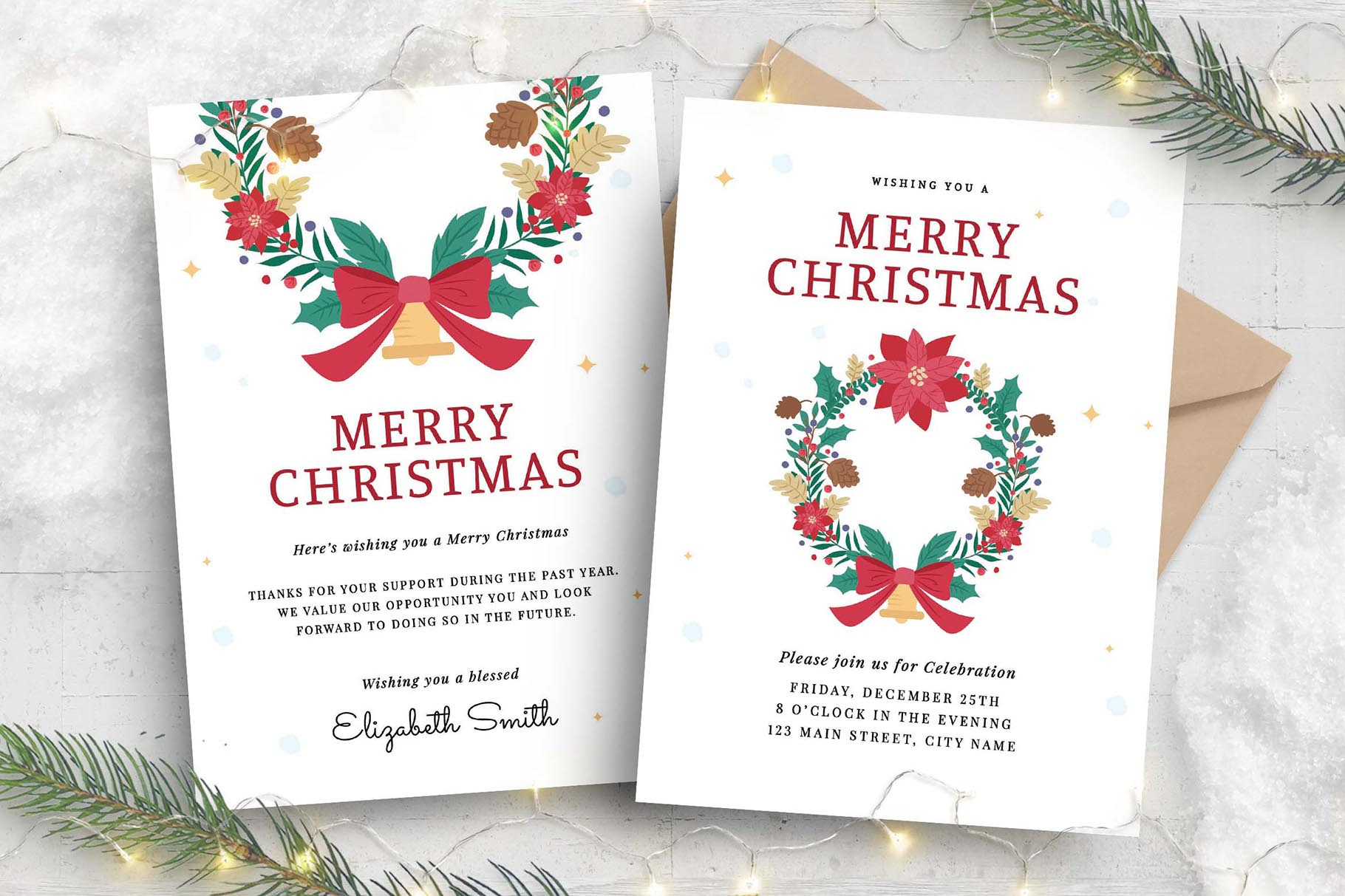 Festive Christmas Card Templates [Psd, Ai, Vector] - Brandpacks regarding Christmas Card Template Psd