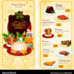 Festive Christmas Menu & Dessert Concept – Lizenzfreie Regarding Christmas Dessert Menu Template