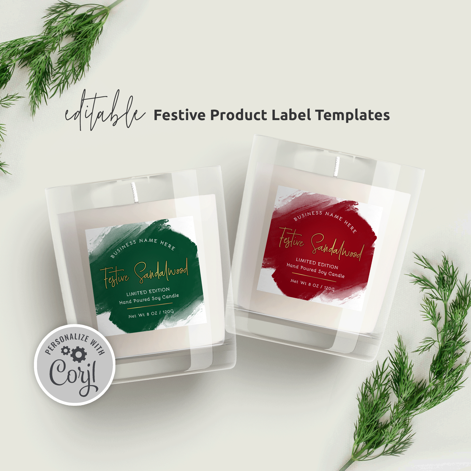 Festive Product Labels Red & Green throughout Christmas Candle Label Template