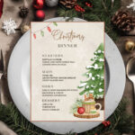 Flyer Template Christmas Eve Dinner Menu Template Editable Rustic Throughout Christmas Eve Dinner Menu Template