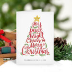 Folded Christmas Card Template, 5X7" Happy Holidays Greeting Card With Regard To Christmas Card 5X7 Template