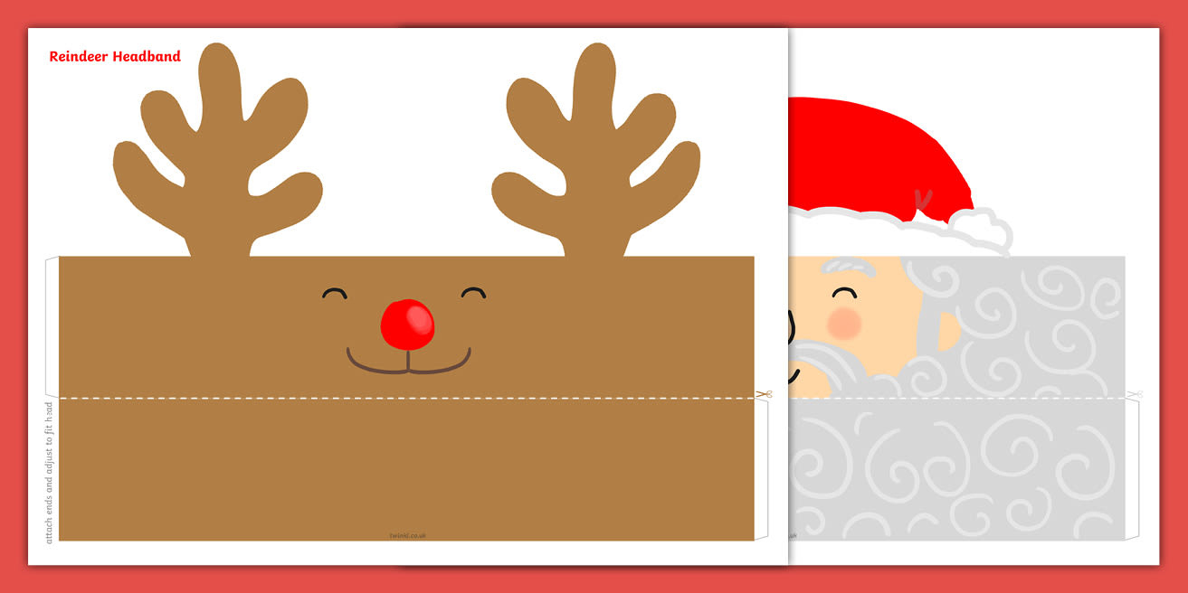 Foundation Phase Christmas Headbands - Activity for Christmas Headband Craft Template