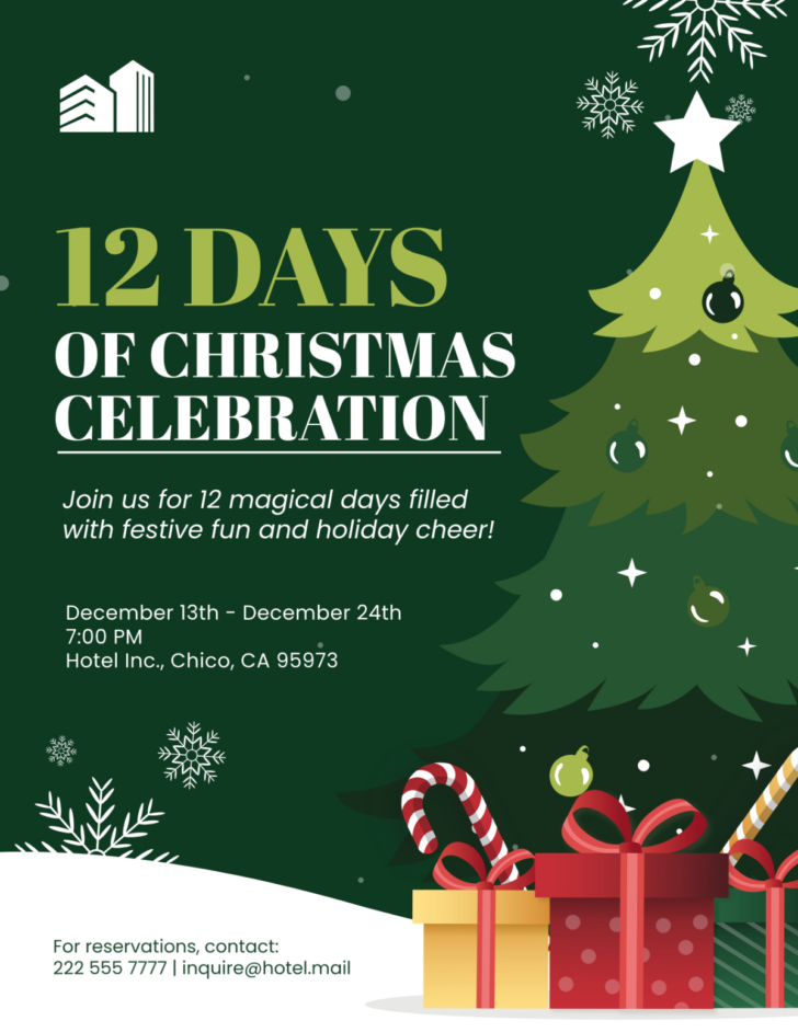 12 Days of Christmas Template Free 12 Days of Christmas Template Free