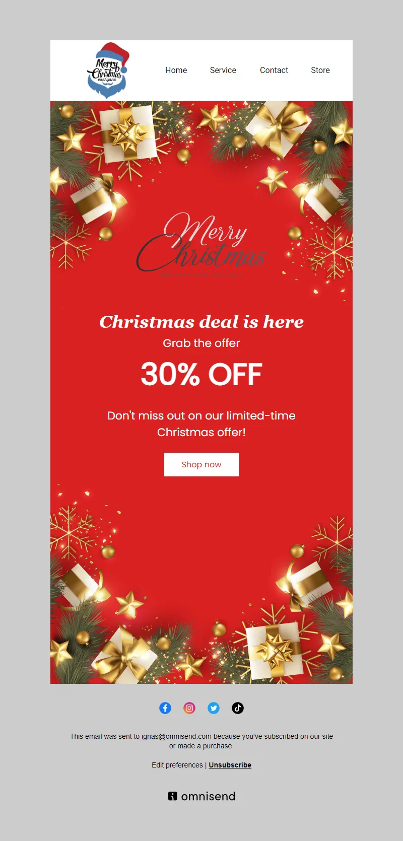 Free And Customizable Christmas Email Newsletter Templates with Christmas Email Template For Business